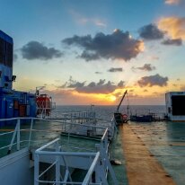 IMG_20180810_213539 10/08/2018 - Le premier joli coucher de soleil sur un ocean quasi calme. Had to wait a few days for our first beautiful sunset :-)